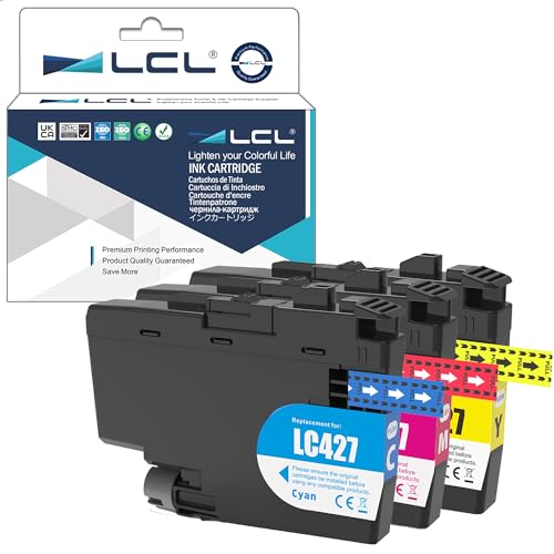 LCL Remanufactured Tintenpatrone LC-427 LC427 LC-427C LC-427M LC-427Y Pigment Ersatz für Brother MFC-J5955DW MFC-J6955DW MFC-J6957DW MFC-J6959DW HL-J6010DW (3er-Pack, CMY) von LCL