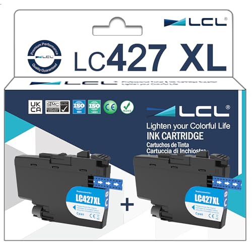 LCL Remanufactured Tintenpatrone LC-427 LC427 XL LC427XL LC-427XLC LC427XLC Pigment (2 Cyan) Kompatible zu Brother MFC-J5955DW, MFC-J6955DW, MFC-J6957DW, MFC-J6959DW, HL-J6010DW von LCL