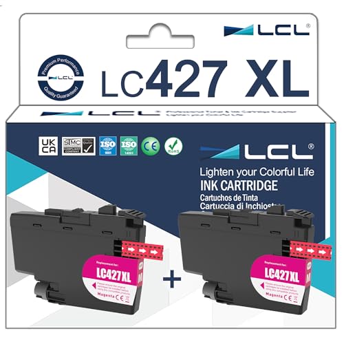 LCL Remanufactured Tintenpatrone LC-427 LC427 XL LC427XL LC-427XLM LC427XLM Pigment (2 Magenta) Kompatible zu Brother MFC-J5955DW, MFC-J6955DW, MFC-J6957DW, MFC-J6959DW, HL-J6010DW von LCL
