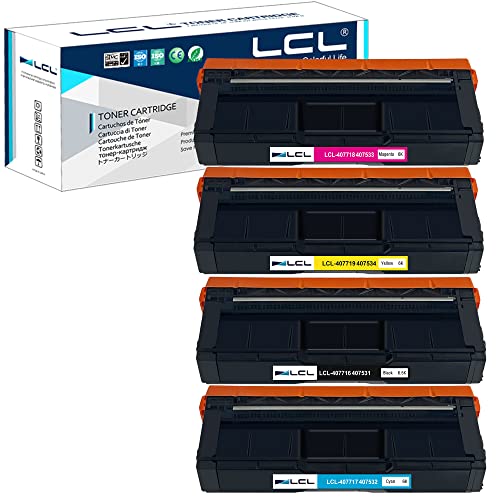 LCL Remanufactured Toner 407716 407717 407718 407719 SP C252DN SP C252SF SP C252SFw SP C262SFNW SP C262DNW Ersatz für Ricoh SP C252DN SP C252SF SP C252SFW SP C262SFNW (1Schwarz 1Cyan 1Magenta 1Gelb) von LCL
