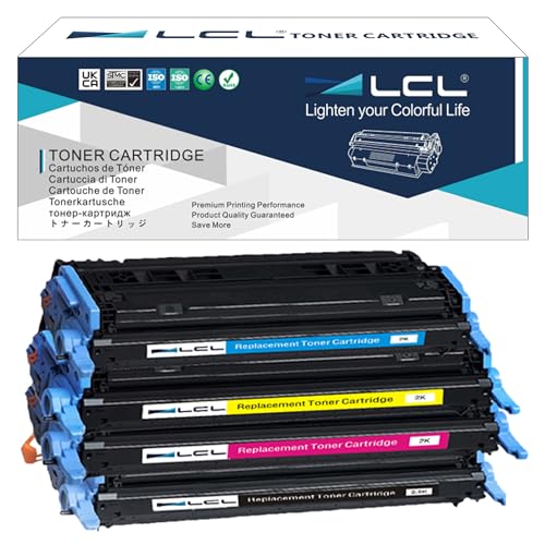 LCL Remanufactured Tonerkartusche 124A Q6000A Q6001A Q6002A Q6003A (Schwarz Cyan Magenta Gelb) Ersatz für Laserjet 1600 2600 2605 1015 1017Color 2600n 2605d 2605dn 2605dn xi 2605dtn, CM1015/CM1015mfp von LCL