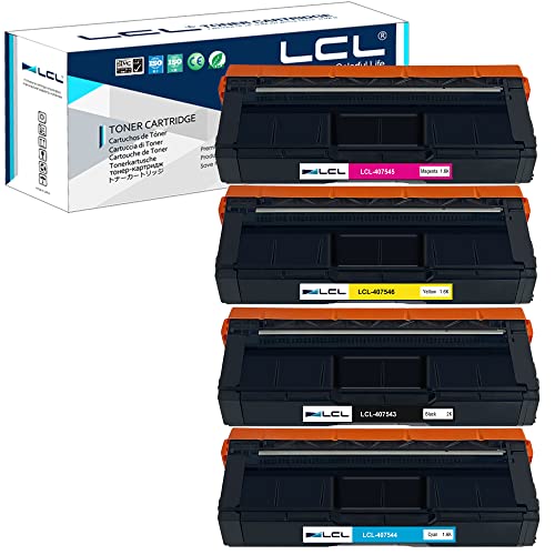 LCL Remanufactured Tonerkartusche 407543 407544 407545 407546 sp c250 sp c250dn sp c250sf SP C261SFNW (1Schwarz 1Cyan 1Magenta 1Gelb) Ersatz für Ricoh sp c250 sp c250dn sp c250sf sp C261SFNW von LCL