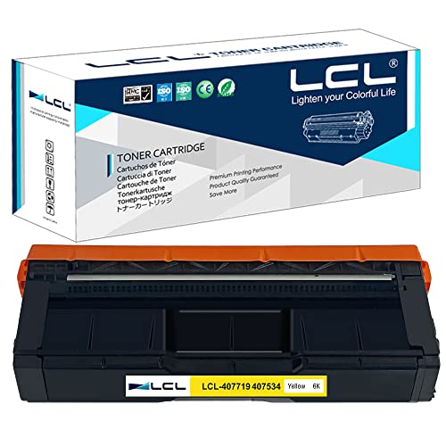 LCL Remanufactured Tonerkartusche 407719 407534 SP-C252E SP C252 SP C252DN SP C252SF SP C252SFw SP C262SFNW SP C262DNW 6000Seiten (1Gelb) Ersatz für Ricoh SP C252DN SP C252SF SP C252SFW SP C262SFNW von LCL