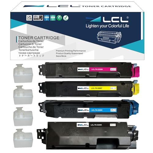 LCL TK-5280 Tonerkartusche kompatibel für Kyocera TK5280 TK-5280 TK-5280K TK-5280C TK-5280M TK-5280Y kompatibel für Kyocera Ecosys P6235 P6235cdn M6235cidn M6635cidn Toner Drucker (4-Pack,KCMY) von LCL