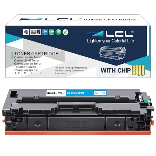 LCL kompatibel Tonerkartusche 203A 203X CF541A CF541X 2500 Seiten (1 Cyan) Ersatz für HP Color Laserjet Pro M254dw 254NW Laser Jet Pro MFP M281dw M281CDW M281FDW M280NW M254dn M281fdn von LCL