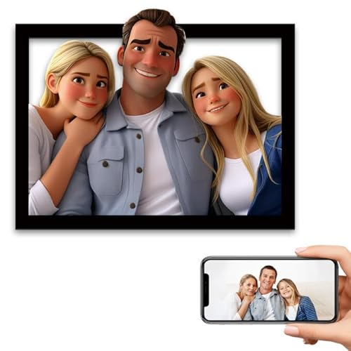LCMAIT Personalisierte 3D Cartoon Portrait Fotorahmen, Benutzerdefinierte Familie Portrait Fotorahmen Geschenk, Holz Bilderrahmen für Wandbehang oder Desktop Kunst Dekor LCMAIT Personalisierte 3D Cartoon Portrait Fotorahmen, Benutzerdefinierte Familie Portrait Fotorahmen Geschenk, Holz Bilderrahmen für Wandbehang oder Desktop Kunst Dekor von LCMAIT