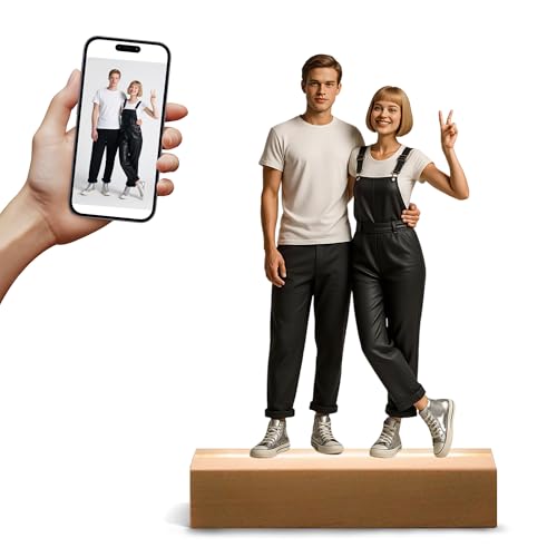LCMAIT Personalisierte Zeichen Acryl Desktop-Dekoration Benutzerdefinierte Foto 3D-Effekt Cartoon-Stil Familie Paar Desktop-Dekoration Personalisierte Jahrestag Sammlung Feier Geschenk von LCMAIT