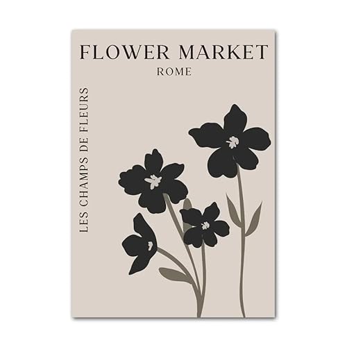 LCMWSH Rom-Blumenmarkt-Wandkunst, Vintage-Poster und Drucke, Pflanzenblumen, Leinwandgemälde, nordische ästhetische Bilder für Heimdekoration, 40 x 60 cm x 1, ohne Rahmen von LCMWSH