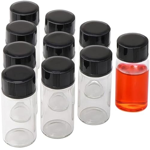 LCOUACEO Kleine Glasflaschen zum Befüllen, 30 Stück 20ml Transparente Auslaufsicher Probenfläschchen Glasflaschen, Glasflasche mit Deckel Zum Lagerung Von Proben, Flüssigkeiten und Pulver von LCOUACEO
