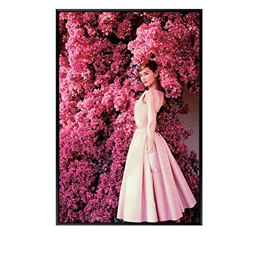 LCSLDW Leinwanddruck Audrey Hepburn Filmstar Vintage Nordische Plakate Und Drucke Wandkunst Leinwandbilder An Der Wand Bilder Wohnzimmer Dekor von LCSLDW