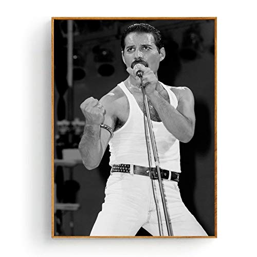 LCSLDW Leinwanddruck Freddie Mercury Poster Druck Wandkunst Bild Malerei Wohnkultur Verwendet In Schlafzimmer Wohnzimmer Küche Usw. Wohnkultur, 30X40Cm No Frame von LCSLDW