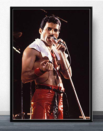 LCSLDW Leinwanddruck Freddie Mercury Queen Legendery Sänger Wandbilder Wohnzimmer Wandplakat Ölgemälde Wohnkultur Gemälde, 70X100Cm Ohne Rahmen von LCSLDW