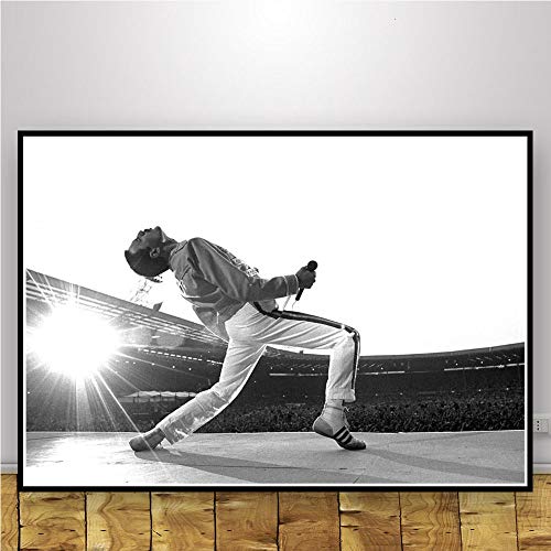 LCSLDW Leinwanddruck Freddie Mercury Rhapsody Queen Poster Und Drucke Wandbilder Wohnzimmer Leinwand Gemälde Dekorative Wohnkultur, 60X80Cm Ohne Rahmen von LCSLDW