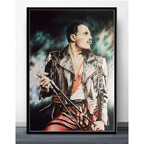 LCSLDW Leinwanddruck Freddie Mercury Rock Musiker Comics Poster Und Drucke Bohemian Rhapsody Wandkunst Leinwand Malerei Für Wohnzimmer Home Decor von LCSLDW