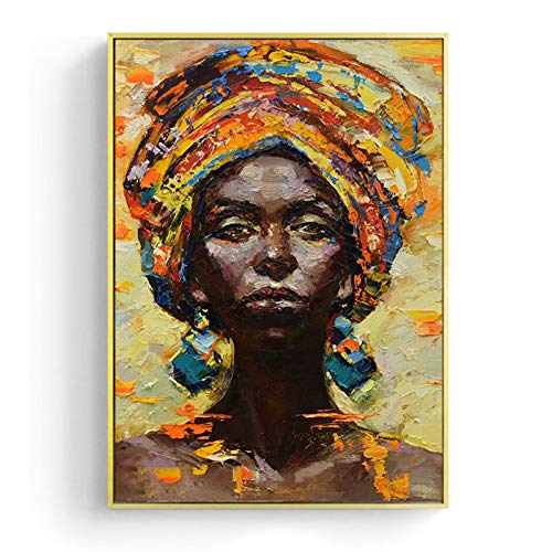 LCSLDW Leinwanddruck Traditionelle Kleidung Afrikanische Kunst Frau Gedruckt Ölgemälde Auf Leinwand Poster Und Drucke Wandbild Wohnzimmer von LCSLDW