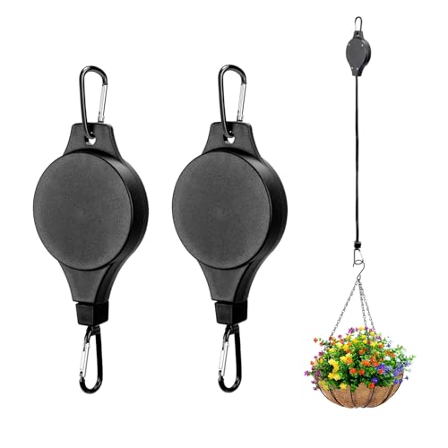 2 Stück Schwarz Haken für Blumenampel Hängeampel Outdoor, Blumenampel Halterung Hängetopf für Pflanzen Blumenampels Hängend Außen Gilt für Vogelhaus Balkon, Hängepflanzen Topf von LCUHAVA