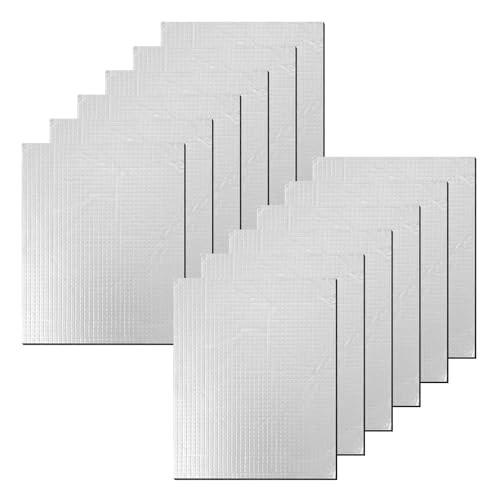 LCUHAVA Dämmmatte Auto 12 STK Schallschutzmatte Selbstklebend 250 × 180 × 5 mm Dämmmatte Selbstklebend Auto Dämmung Feuerfest Feuchtigkeitsfest für Fahrzeugdämmung, Anlagen zur Kälte von LCUHAVA