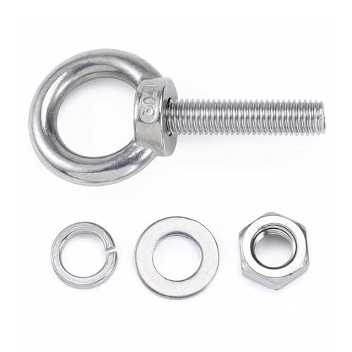304, eizbolzen aus stahlglas, Hebeösenschrauben aus Edelstahl 304 mit Unterlegscheiben und Muttern M12 x (20–60) mm for den Innen- Außenbereich(M12x50mm) von LCUVIMPEX