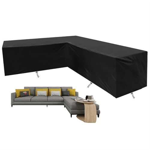 Abdeckungen für Gartenmöbel Dieser L-förmige Sofabezug ist wasserdicht for den Außenbereich in Schwarz und Mehreren Größen(250X250X100x80cm) von LCUVIMPEX
