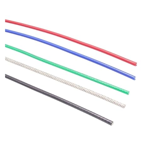 Edelstahlseil, 304 Edelstahl PVC-beschichtetes Anschlagseil 5 mm 7 x Multicolor Längen 10–30 m(Clear,10M-5MM) von LCUVIMPEX