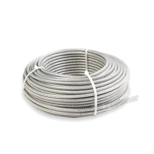 Edelstahlseil, Drahtseil aus Edelstahl 304, PVC-beschichtet, 10 Meter, Durchmesser 0,6–3, mm(2.0mm-7x7 (10M)) von LCUVIMPEX