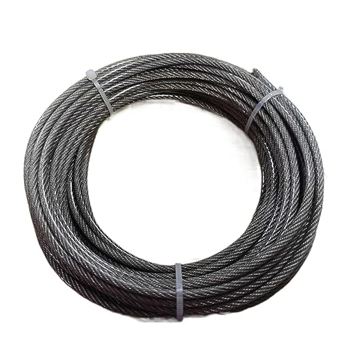 Edelstahlseil, Drahtseil aus Edelstahl 304, PVC-beschichtet, 7 x, 3–5 mm, 10–30 Meter(3mm,10 Meter) von LCUVIMPEX