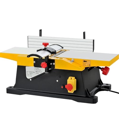 Elektrische Mini-Holzhobelmaschine, 6 Zoll Tischhobel, elektrisch, for die Holzbearbeitung, 0–3 mm Hobeltiefe, 1800 W, Gelb-Schwarz Elektrische Mini-Holzhobelmaschine, 6 Zoll Tischhobel, elektrisch, for die Holzbearbeitung, 0–3 mm Hobeltiefe, 1800 W, Gelb-Schwarz von LCUVIMPEX