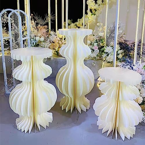 Faltbare Papier Säulen Kuchen Sockel Ständer ， 3 Stück runde Zylinder-Ständer mit Sockel(Small 3 pcs) von LCUVIMPEX