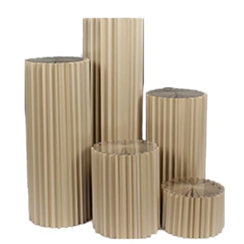 Faltbare Papier Säulen Kuchen Sockel Ständer ， 5 Stück Zylindertisch Römische Säule(Light Brown) von LCUVIMPEX