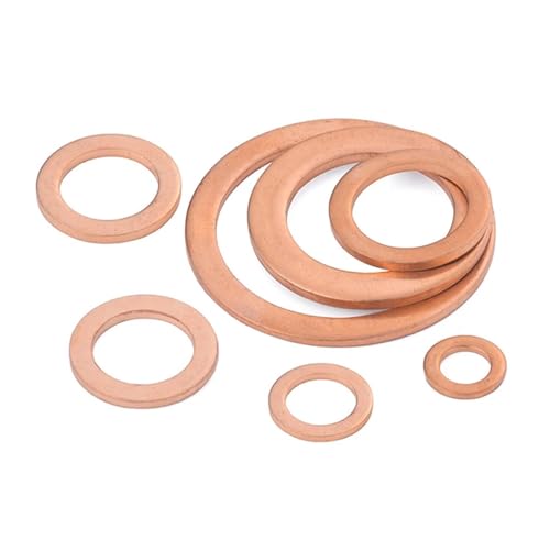 Flache Unterlegscheibe aus Messing, ID 14 16 18 20 22 24 27 30 33 36 42 45 48 50 60 mm Kupfer-Flachscheiben-Ringdichtungen Ringdichtung Einfache Distanzscheiben Befestigungselement(18x34x2.0(2pcs)) von LCUVIMPEX