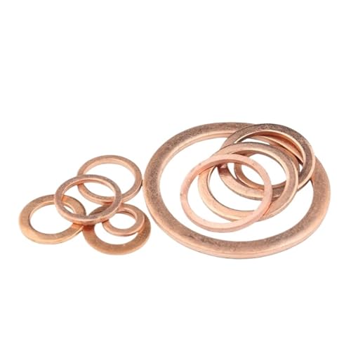 Flache Unterlegscheibe aus Messing, M5 M6 M8 M10 M12 M14 M16 Boot Rot Kupfer Dichtung Unterlegscheibe Flache Dichtung Ring Dichtung Unterlegscheiben(M10x14x1(20pcs)) von LCUVIMPEX