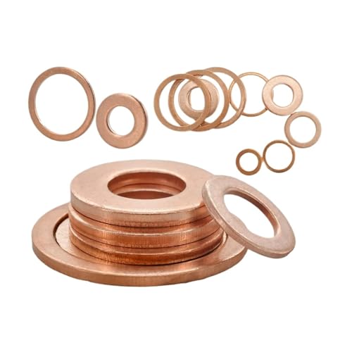 Flache Unterlegscheibe aus Messing, M5 M6 M8 M10 M12 M14 M16 M18 M20 M22 M24 Solide Reine Kupfer Öl Stecker Unterlegscheibe O-ring Dichtung Motorrad Sumpf Flache Dichtung Spacer(M14x20x1.5(20Pcs)) von LCUVIMPEX