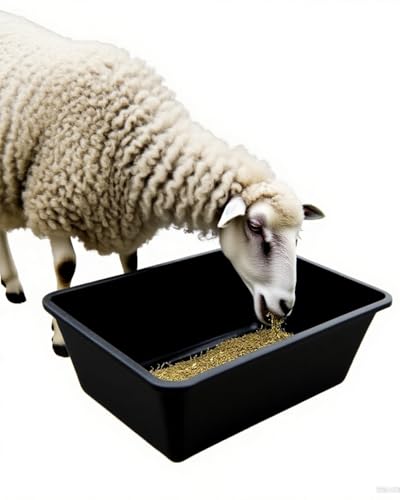 Futtertrog für Nutztiere Viehfutter Wassertrog Feeder Pan Bowl Multicolor(Black,2pcs) von LCUVIMPEX