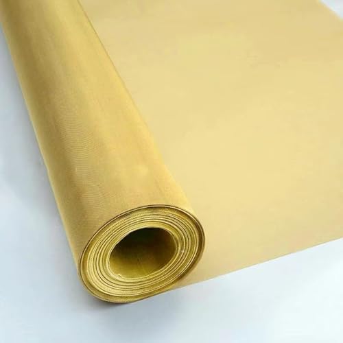 Gewebte Kupferdraht-Filtergewebe, Reines Kupfersieb 10-200 Mesh Kupfersieb, Elektromagnetische Abschirmung Ideal for Filtern Verhindert Strahlung/Singal/WLAN(Brass 1x1m,60 mesh) von LCUVIMPEX