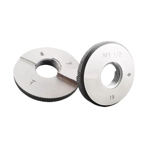 Gewindelehrring ， Gewindelehrring NPT-Rohrgewinde Außengewindelehre Gewindesteigungsprüfwerkzeug Mehrere Größen 2er-Pack(NPT 1-11.5-ring) von LCUVIMPEX