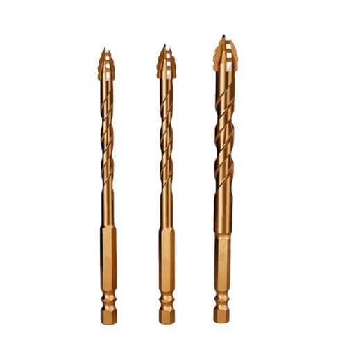 HSS-Gewindebohrer, Vierschneidiger Sägezahnbohrer for Bohren von Fliesen und Beton, Hartmetalllegierung, mehrere Größen, 3er-Pack, 4er-Pack, 5er-Pack(3pcs 6 8 10mm) von LCUVIMPEX