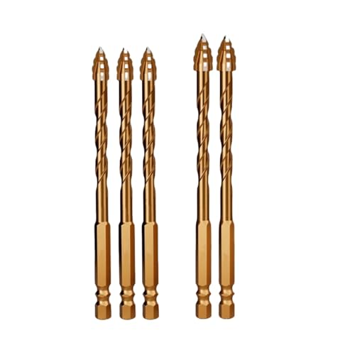 HSS-Gewindebohrer, Vierschneidiger Sägezahnbohrer for Bohren von Fliesen und Beton, Hartmetalllegierung, mehrere Größen, 3er-Pack, 4er-Pack, 5er-Pack(5pcs 6 6 6 8 8mm) von LCUVIMPEX