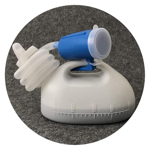 Herren-Urinal, tragbar, wiederverwendbar Männliche 2000 ml Betturinflasche mit 1,6 m Schlauch, blau Herren-Urinal, tragbar, wiederverwendbar Männliche 2000 ml Betturinflasche mit 1,6 m Schlauch, blau von LCUVIMPEX