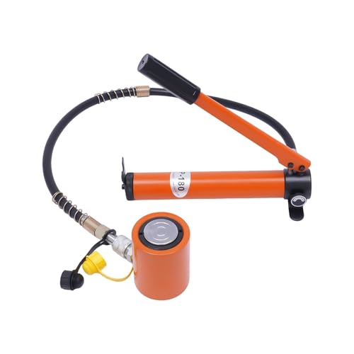 Hydraulische Handpumpe, 20T Einfachwirkender Hydraulikzylinder Wagenheber 50mm Hub Mit Hydraulikpumpe Orange 4er Pack von LCUVIMPEX