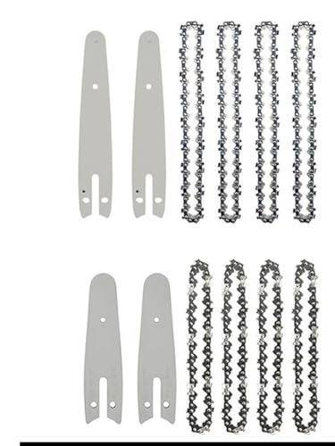 Ketten aus Stahl, Mini-Kettensägenkette und Führungsplatten-Set for elektrische Kettensägen, 4–6 Zoll, Stahl(4in 6in Set F) von LCUVIMPEX