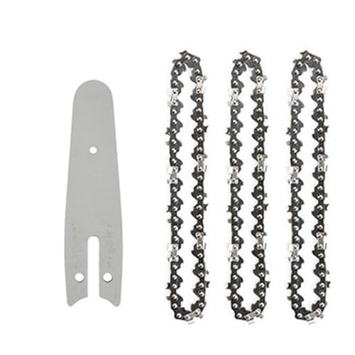 Ketten aus Stahl, Mini-Kettensägenkette und Führungsplatten-Set for elektrische Kettensägen, 4–6 Zoll, Stahl(4in Set a) von LCUVIMPEX
