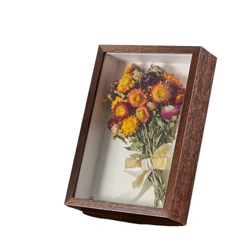 LCUVIMPEX ALEC stellt EIN Foto her, Schattenbox aus Holz, Bilderrahmen, Probenhalter, 5 cm Tiefe, Mehrfarbig, mehrere Größen, 2 Stück(Deep Brown,7inch(17.8x17.8x5cm)) von LCUVIMPEX