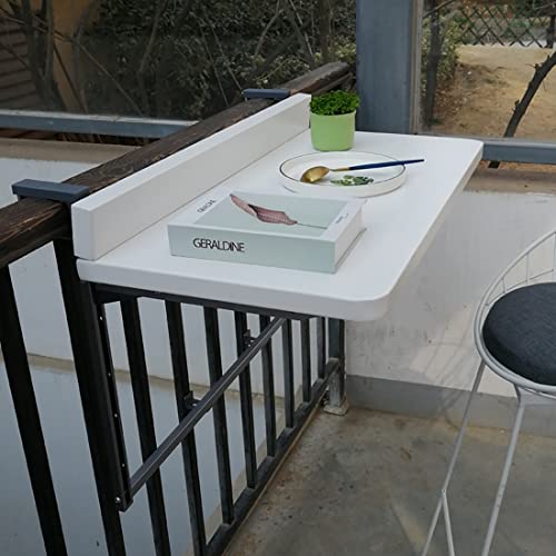 LCUVIMPEX Balkone faltet die tische, Balkon Klapp Hängen Tisch Aluminium Legierung Einstellbare Höhe(White) von LCUVIMPEX