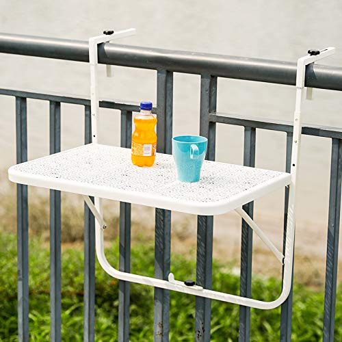 LCUVIMPEX Balkone faltet die tische, Klappbarer Hängetisch mit 3 Höhenverstellung(White) von LCUVIMPEX