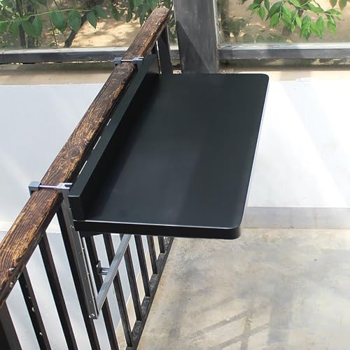 LCUVIMPEX Balkone faltet die tische, Terrassen-Balkongeländer, Wandmontage, Klappbar und Beistelltisch(Black,120x37x7cm/47.2x15.3x2.7) von LCUVIMPEX