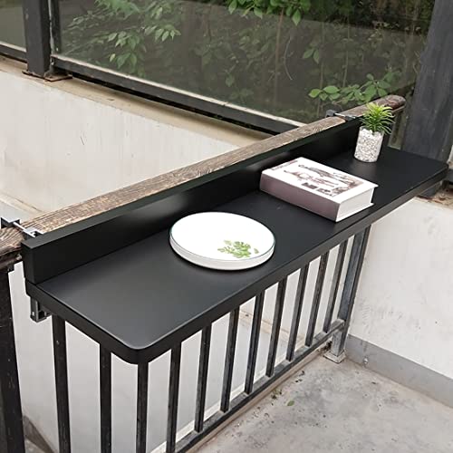 LCUVIMPEX Balkone faltet die tische, Verstellbarer, klappbarer Hängetisch for Balkon und Terrassengeländer(Black,100 * 40cm/39.3 * 15.7in) von LCUVIMPEX