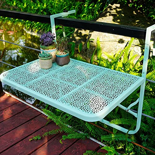 LCUVIMPEX Balkone faltet die tische, Verstellbarer, klappbarer Hängetisch for Balkongeländer, Mehrfarbig(Mint Green) von LCUVIMPEX