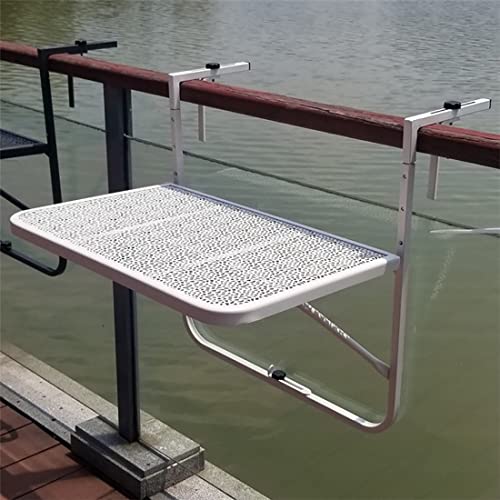 LCUVIMPEX Balkone faltet die tische, Verstellbarer, klappbarer Hängetisch for Balkongeländer, Mehrfarbig(White) von LCUVIMPEX