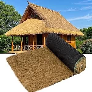 LCUVIMPEX Künstliche Strohdachrolle Künstliches Strohdach-Rollen-wasserdichtes feuerbeständiges PE-Synthetik(1 * 2m(3.2 * 6.5ft)) von LCUVIMPEX