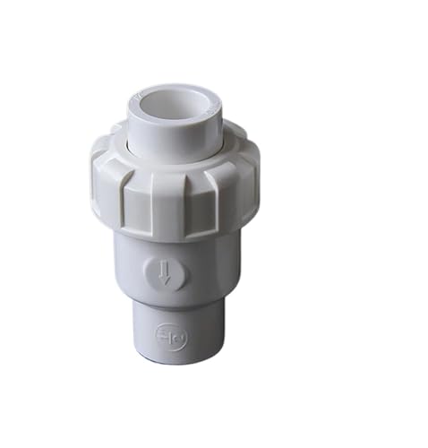 LCUVIMPEX PVC-Rohrverbinder PVC-Kugelrückschlagventil, 20–110 mm, weißer Klebeanschluss for Entwässerung und Bewässerung(25mm) von LCUVIMPEX